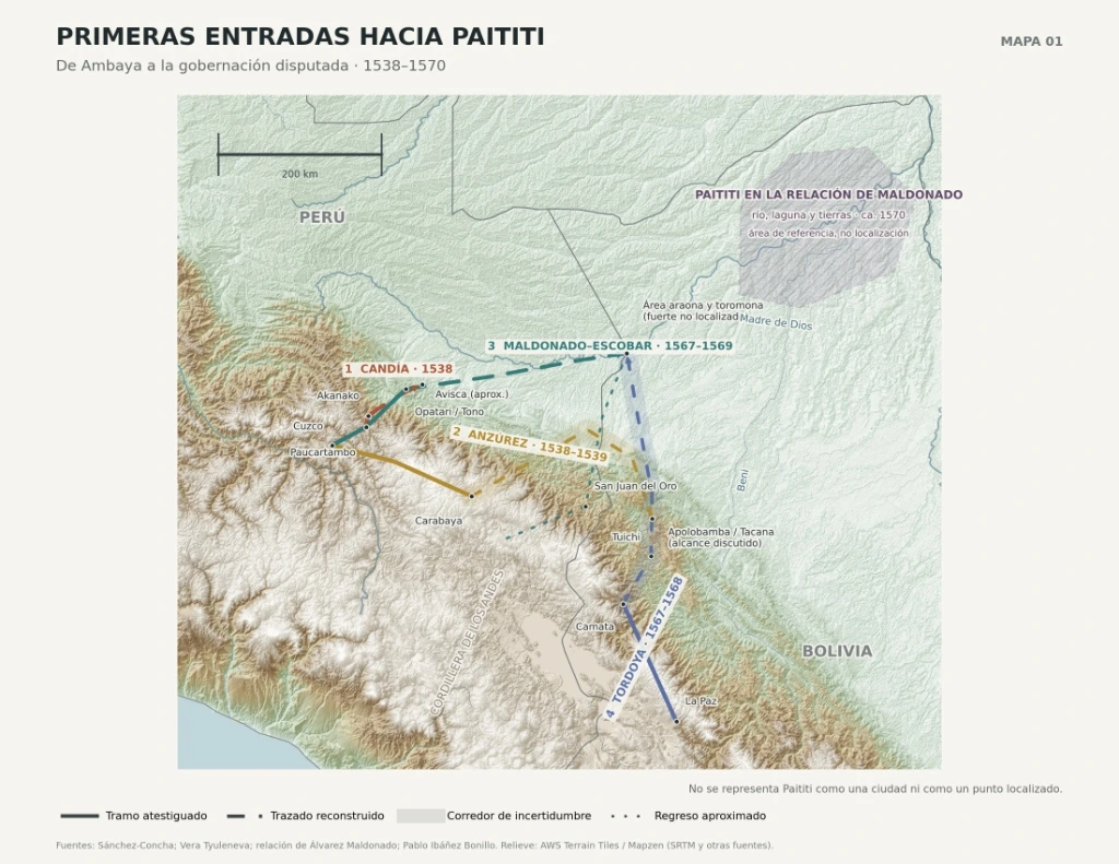 Primeras entradas hacia las tierras orientales, 1538-1570
