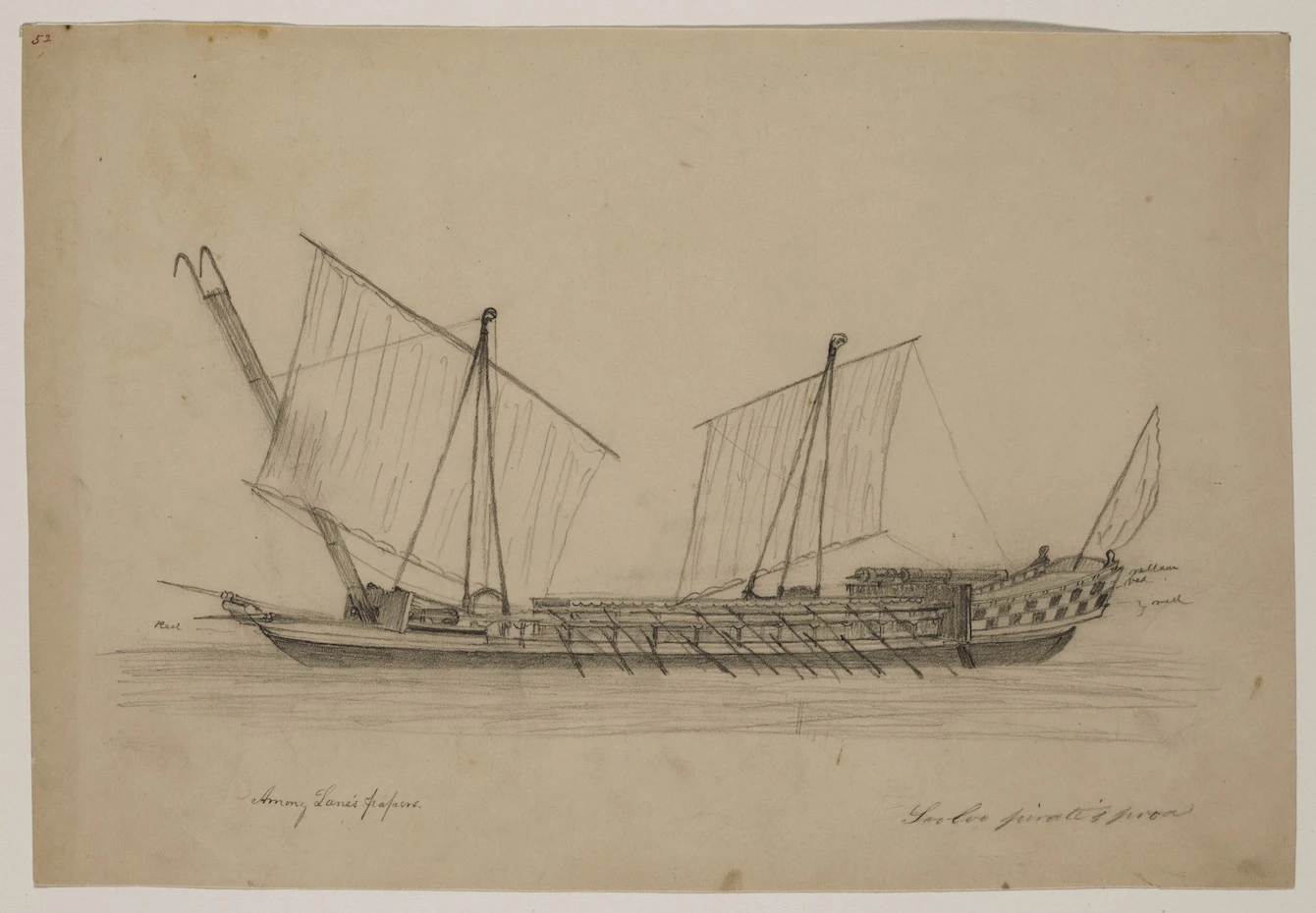 Prao pirata de Joló, hacia 1850
