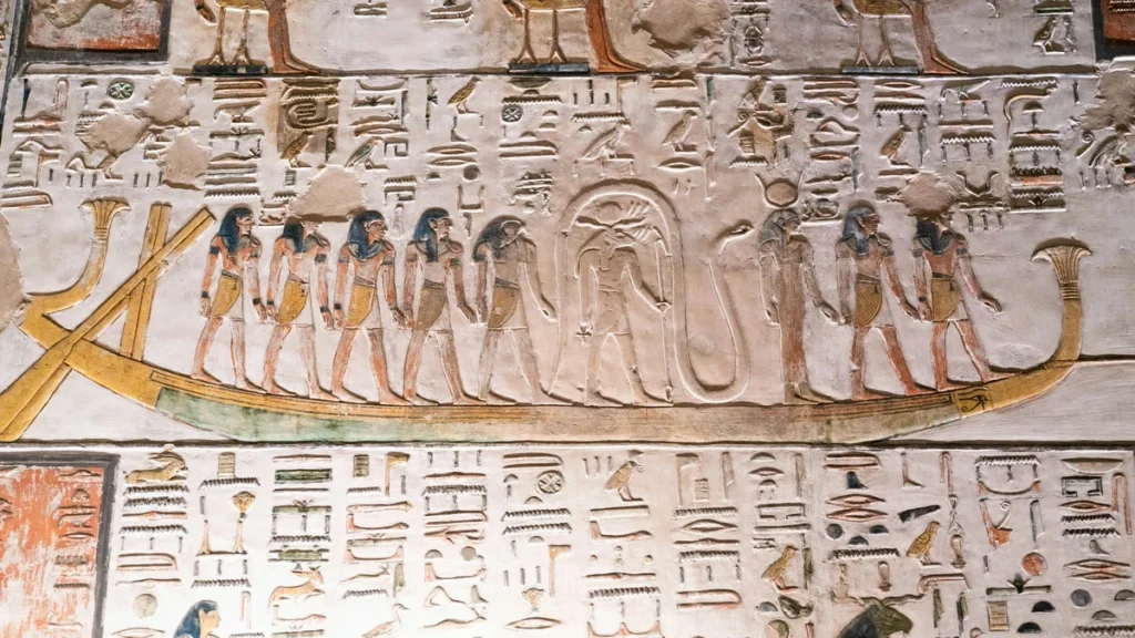 Jeroglíficos en la tumba de Seti I, en el Valle de los Reyes, Luxor